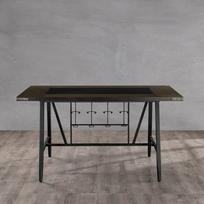 Appert - Counter Height Table With Glass Insert - Brown
