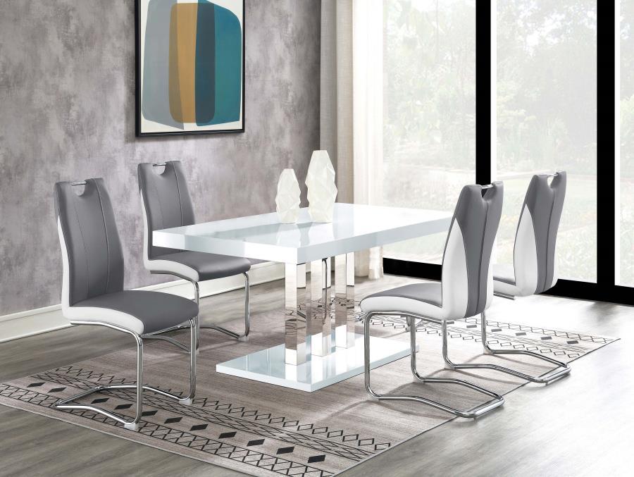 Brooklyn - 5 Piece Rectangular Dining Set - White High Gloss