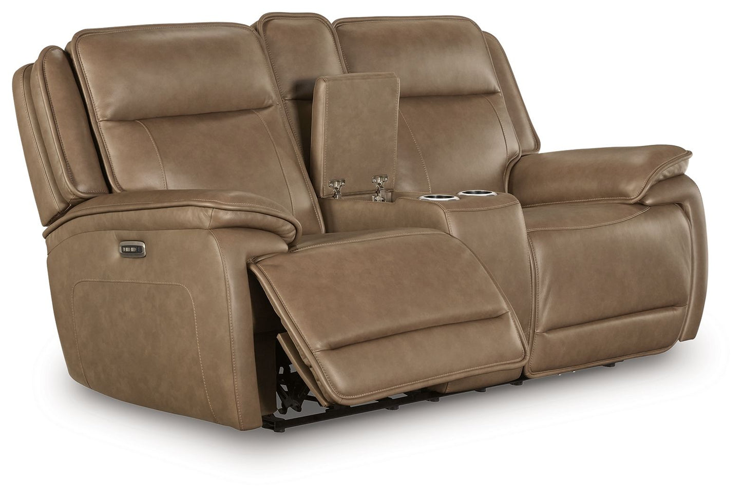 Malcesine - Power Reclining Loveseat With Console / Adjustable Headrest - Sahara