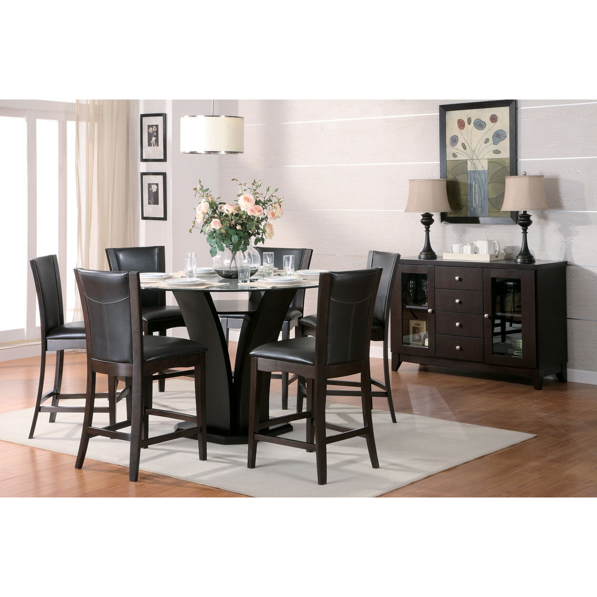 Daisy - Round Table With Glass Top