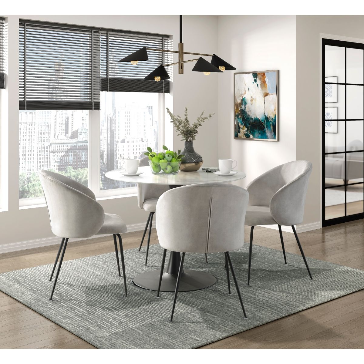 Cosimo - Dining Table - White / Black