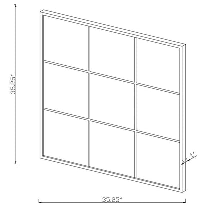 Quetzal - Square Window Pane Wall Mirror - Black