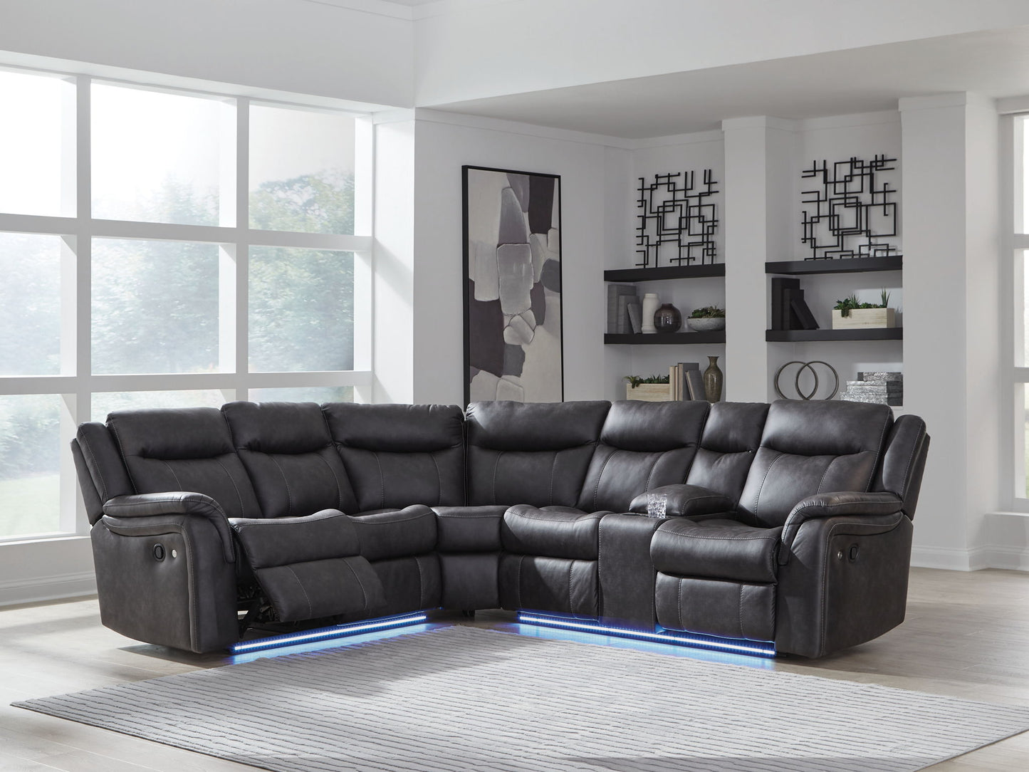 Perarrygin - 2-Piece Reclining Sectional - Carbon