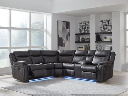 Perarrygin - 2-Piece Reclining Sectional - Carbon