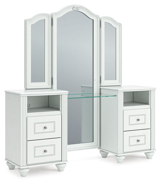 Maylilly - Vanity With Mirror - White