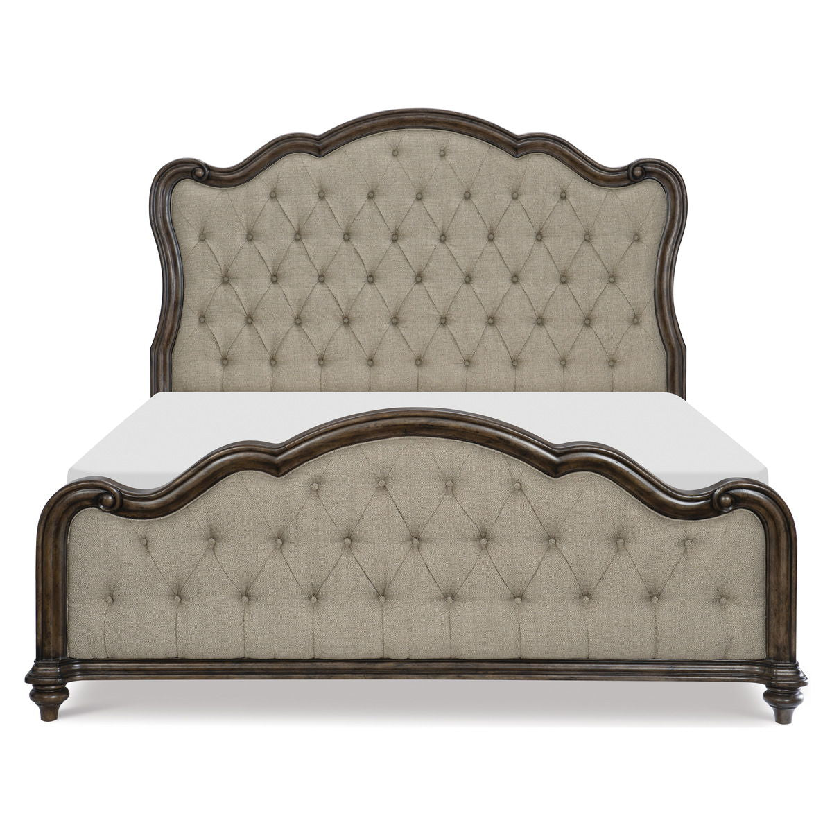 Heath Court - 4 Piece Set (Queen Bed, Nightstand, Dresser, Mirror) - Brown