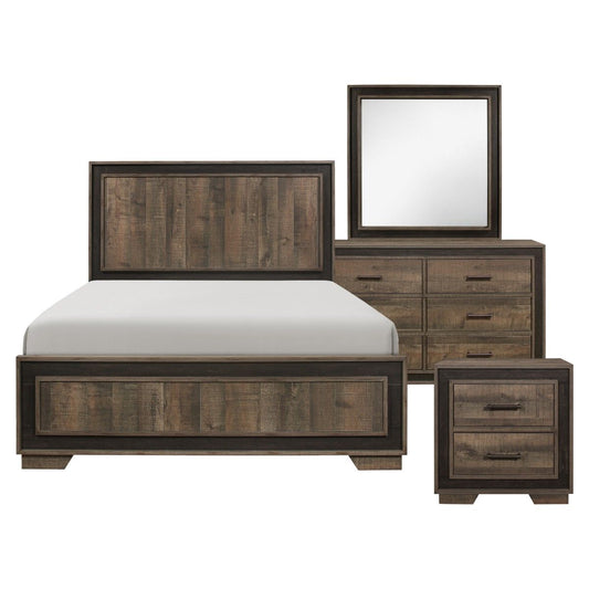 Ellendale - 4 Piece Bedroom Set (Queen Bed, Nightstand, Dresser, Mirror) - Brown