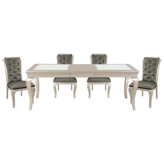 Crawford - 5 Piece Set (Table & 4 Side Chairs) - Champagne / Dark Gray