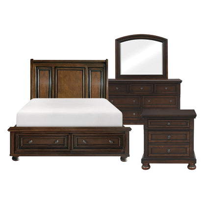 Cumberland - 4 Piece Set (Queen Bed, Nightstand, Dresser, Mirror) - Brown