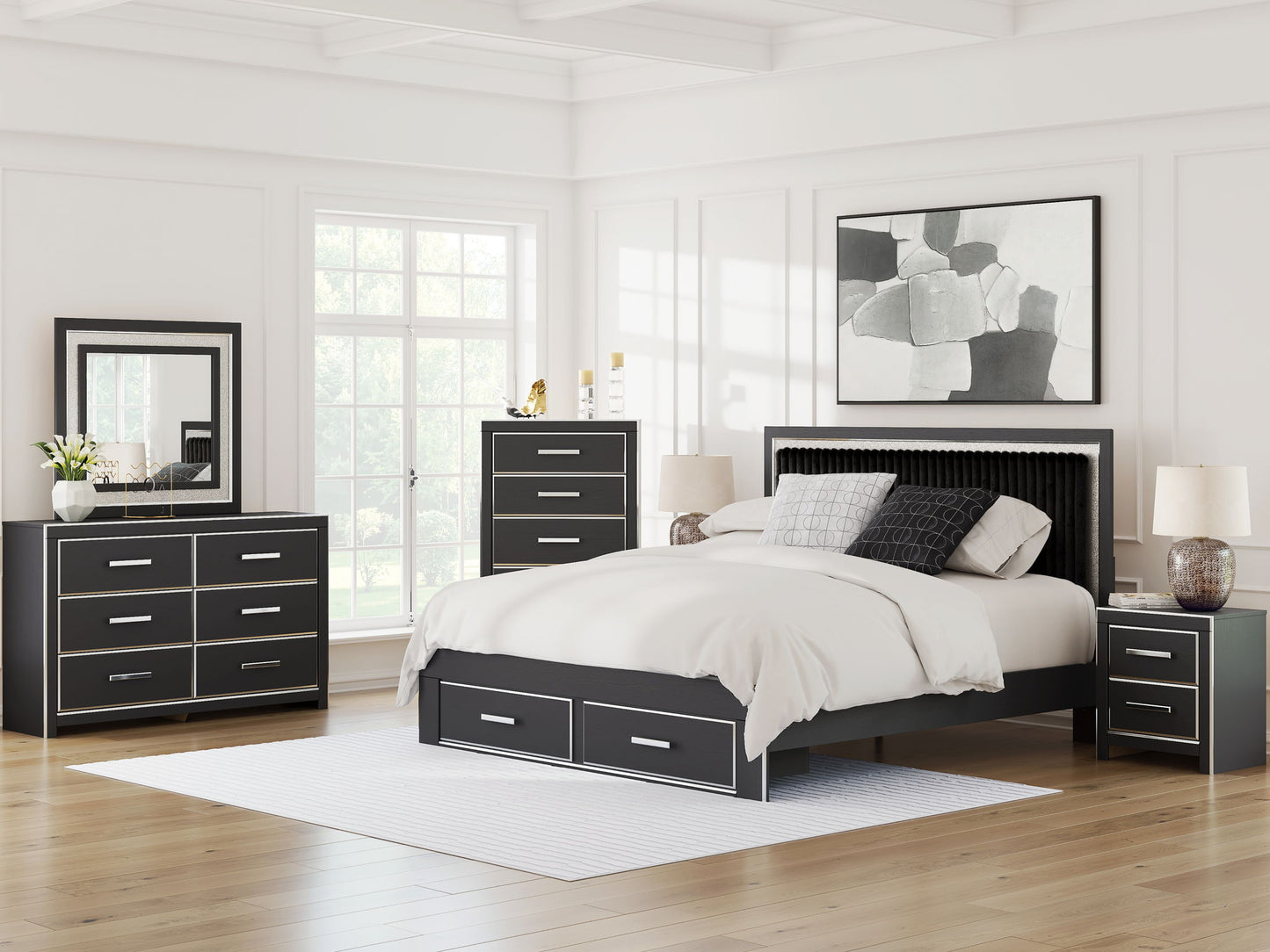 Birmonton - Upholstered Panel Platform Storage Bedroom Set