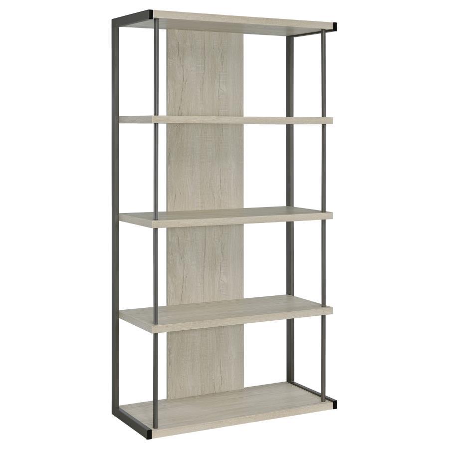 Loomis - 4-Shelf Bookshelf - Whitewashed Gray