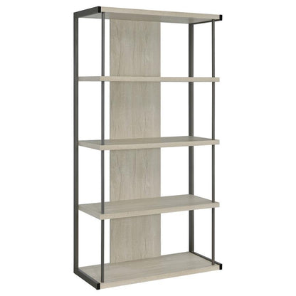 Loomis - 4-Shelf Bookshelf - Whitewashed Gray