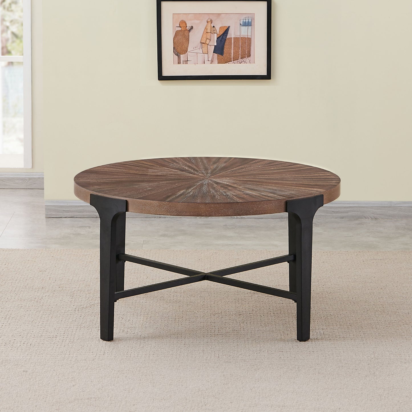 Chevron - Round Cocktail Table - Brown