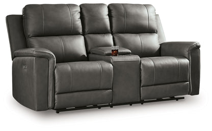 Beryton - Power Reclining Loveseat With Console / Adjustable Headrest