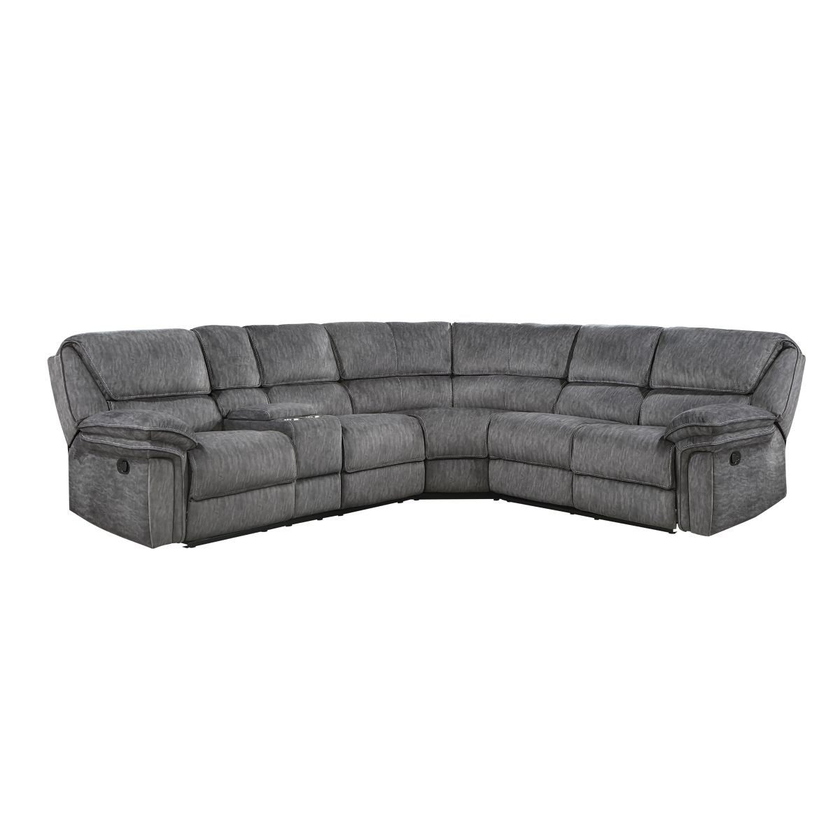 Muirfield - 3 Piece Reclining Sectional With Left Console - Gray