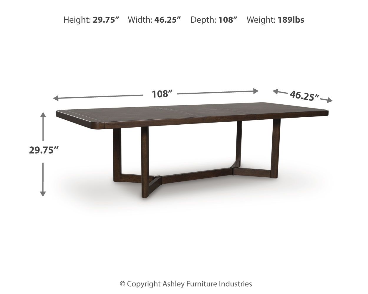 Kendamor - Rectangular Dining Room Extension Table - Dark Brown