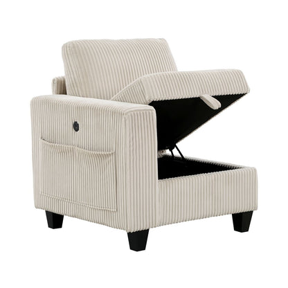 Walterboro - Sectional With Storage, Storage Pouches And Charging Ports