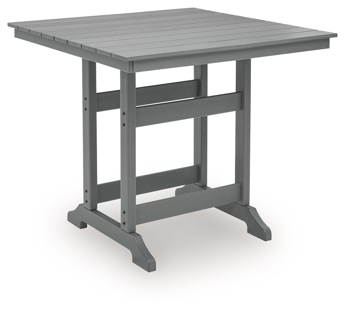 Ross Cove - Square Counter Table With Umbrella Option - Dark Gray