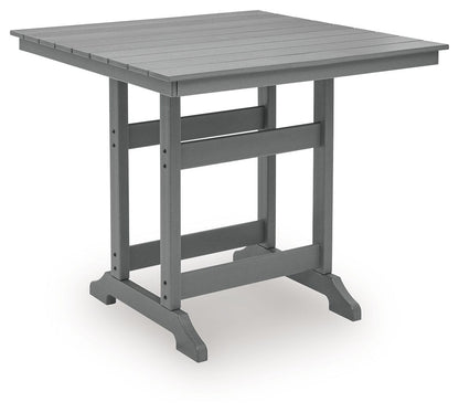 Ross Cove - Square Counter Table With Umbrella Option - Dark Gray