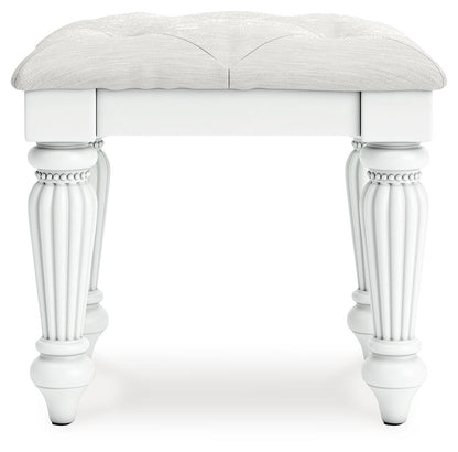 Maylilly - Vanity Upholstered Stool - White