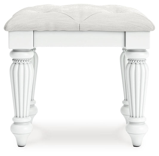 Maylilly - Vanity Upholstered Stool - White