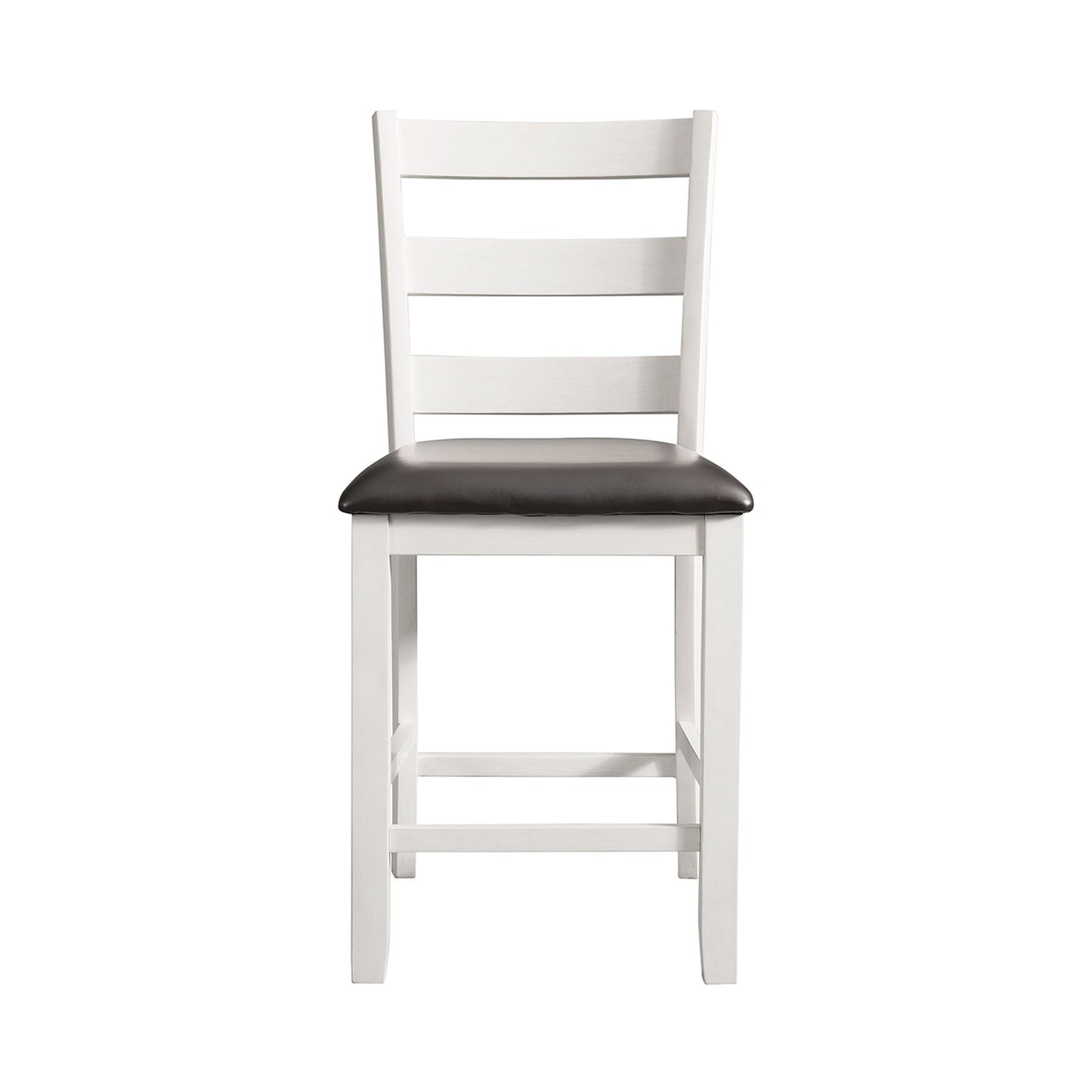 Martin - Counter Side Chair With Black PU (Set of 2) - White Finish