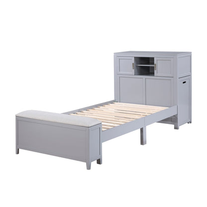 Sloane - Bookcase Bed With Hidden Desk, Stool And Storage Bench