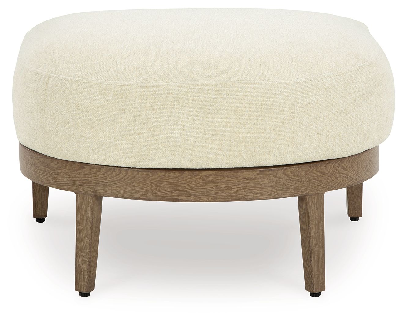 Serene Bay - Ottoman With Cushion - Dark Brown / White