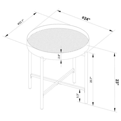 Ozella - Round Table With Hidden Storage Sandy