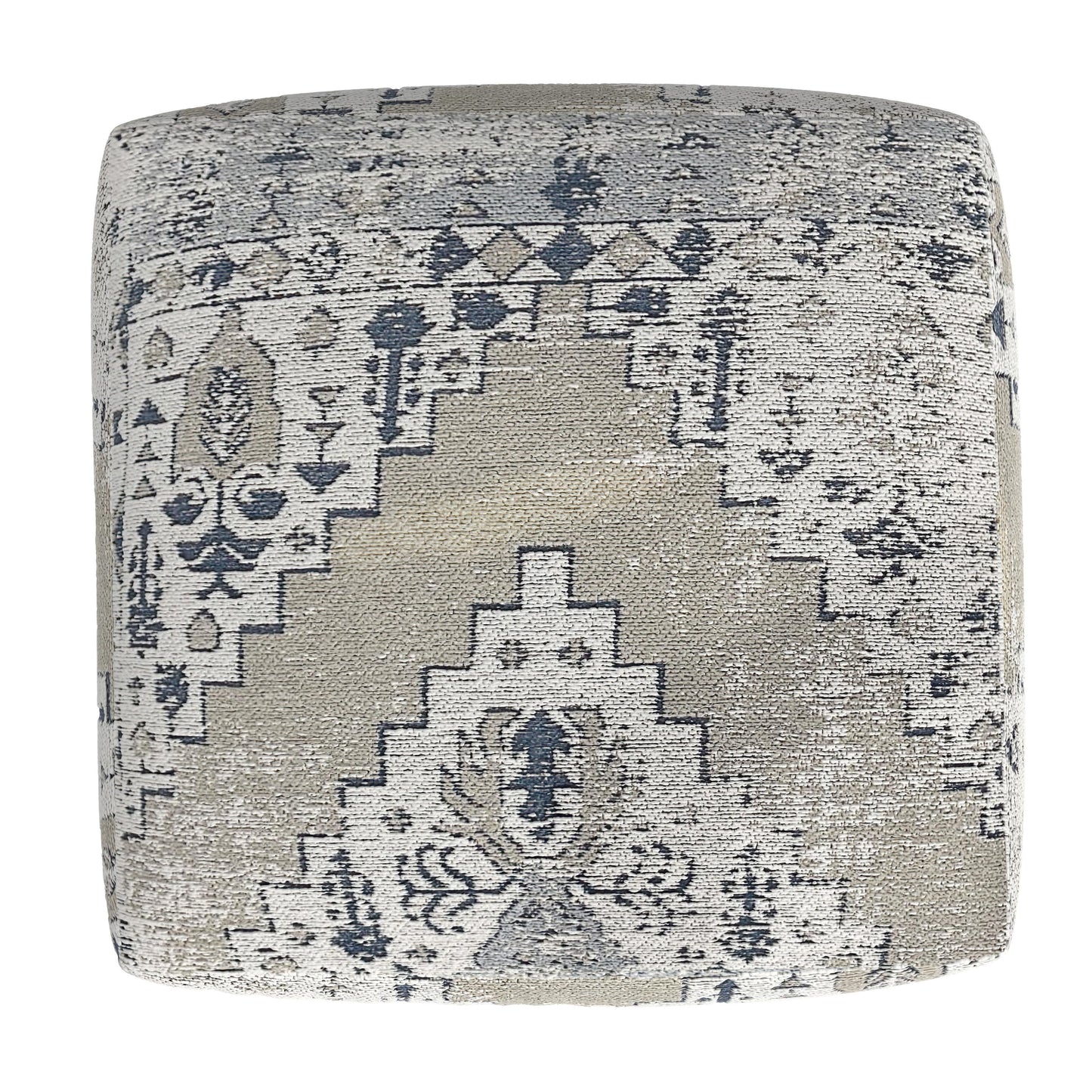 Kira - Jacquard Woven Pouf - Green