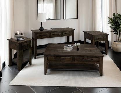 Teak - End Table - Oil Black