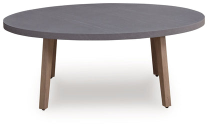 Francis Beach - Oval Cocktail Table - Natural / Gray