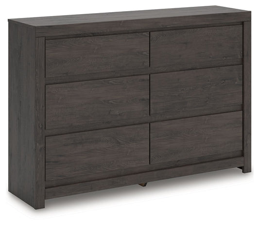 Parlayon - Six Drawer Dresser - Charcoal