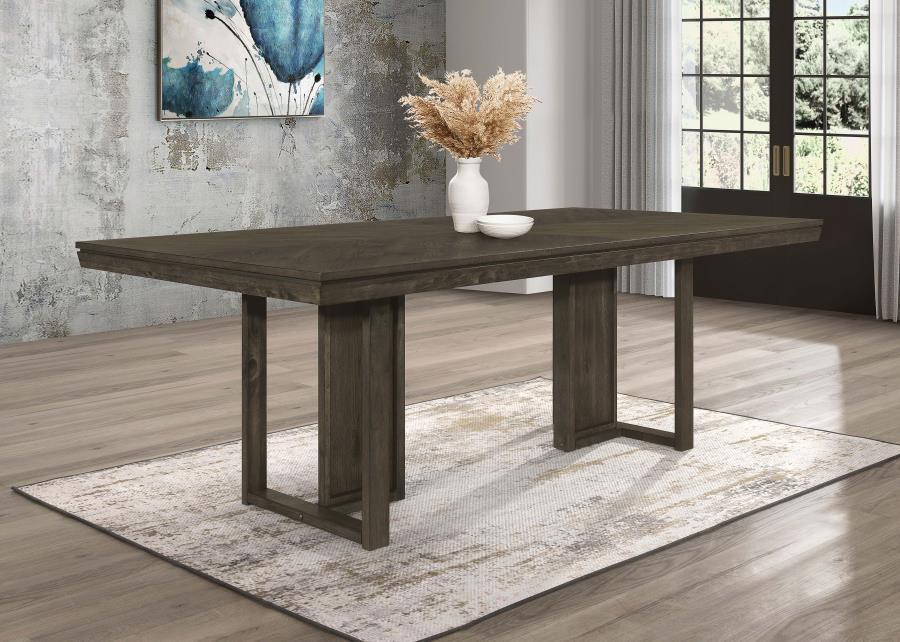 Kelly - Rectangular Wood Dining Table - Dark Gray