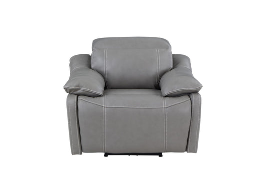 Alpine - Leather Dual Power Recliner - Gray