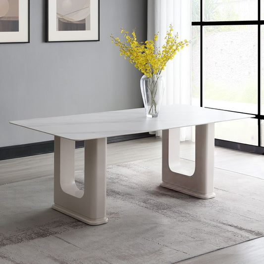 Kalam - Dining Table - Ceramic Top & Beige Finish