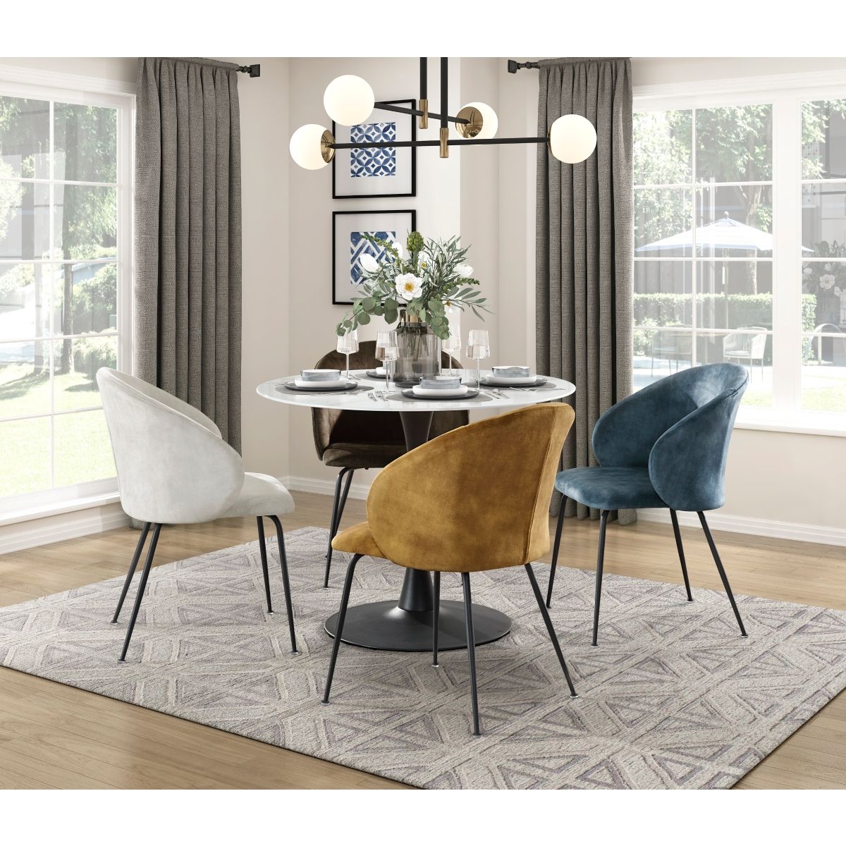 Cosimo - Dining Table - White / Black