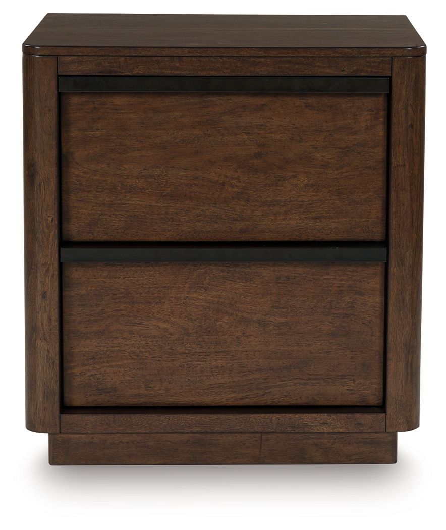 Kendamor - Two Drawer Night Stand - Dark Brown