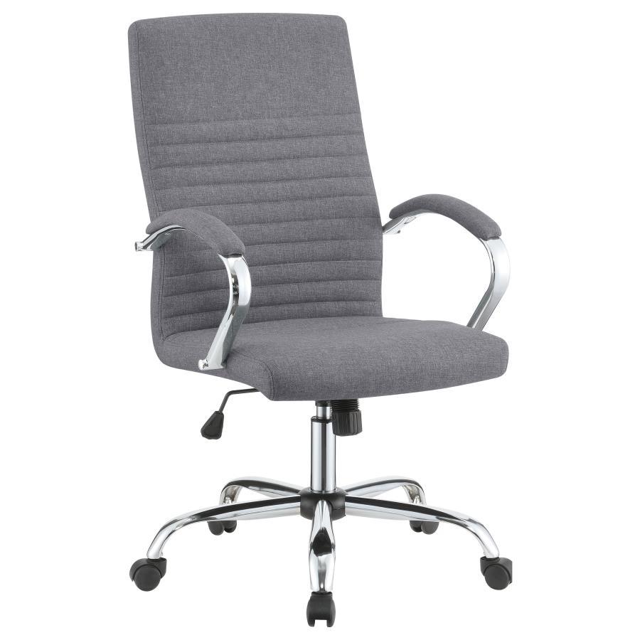 Abisko - Upholstered Office Chair With Casters - Gray And Chrome