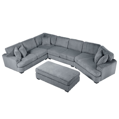 Warwick - Sectional With Cuddler And Ottoman