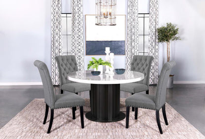 Sherry - Round Marble Top Dining Table Set