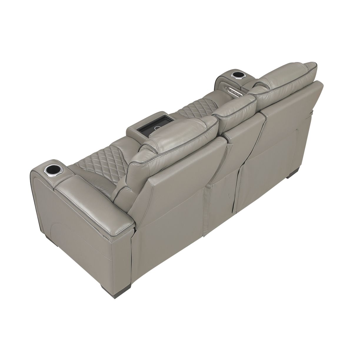 Apex - Power Double Reclining Loveseat With Center Console, Power Headrests, Storage Arms With Cup Holders, Wireless Charger, Air Massage And Heat, LED Lighting And Charging Ports