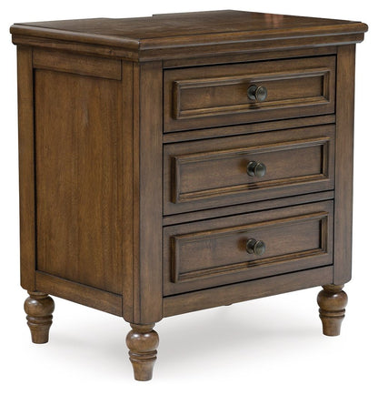 Sturlayne - Three Drawer Night Stand - Brown