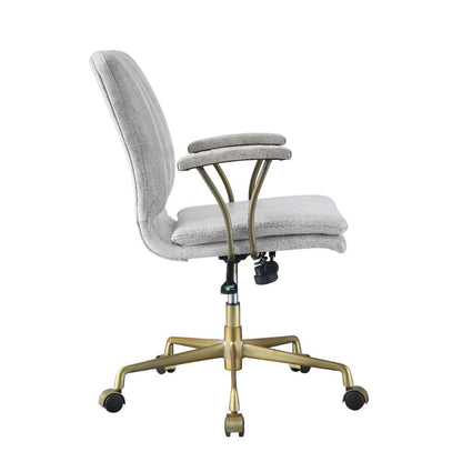 Damir - Office Chair - Vintage White Top Grain Leather & Chrome