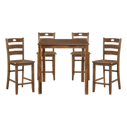 Stowe - 5 Piece Counter Height Set - Walnut