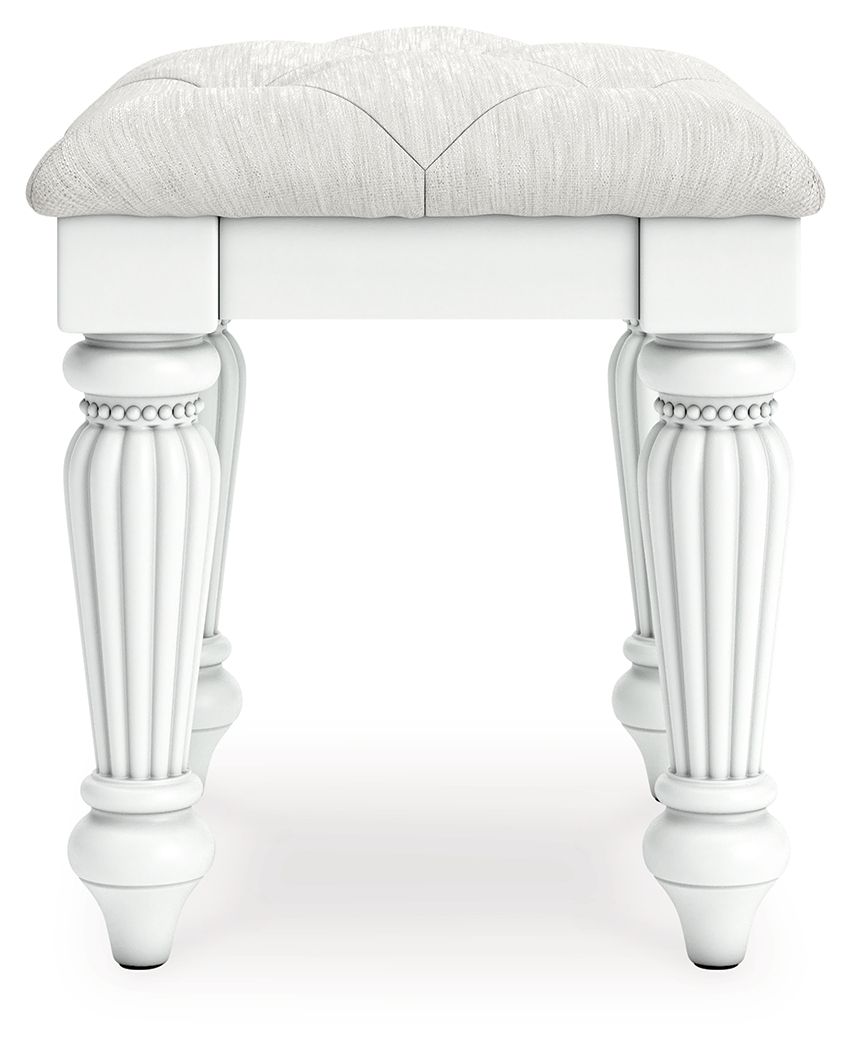 Maylilly - Vanity Upholstered Stool - White