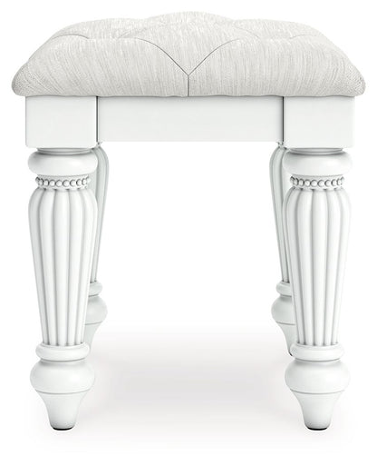 Maylilly - Vanity Upholstered Stool - White