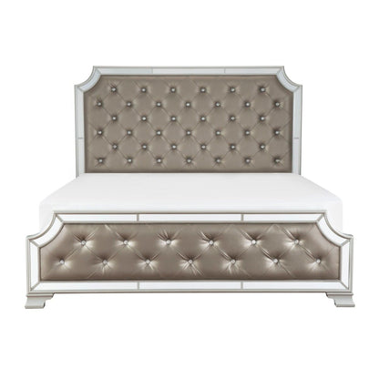 Avondale - 4 Piece Set (Queen Bed, Nightstand, Dresser, Mirror) - Gray / Silver