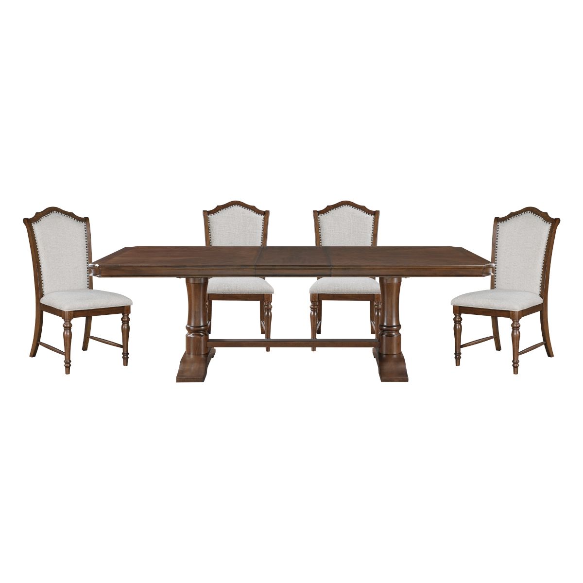 Rexford - 5 Piece Dining Room Set (Table & 4 Side Chairs) - Cherry / Gray