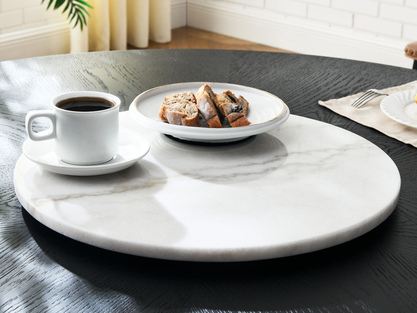 Arken - White Marble Lazy Susan - White